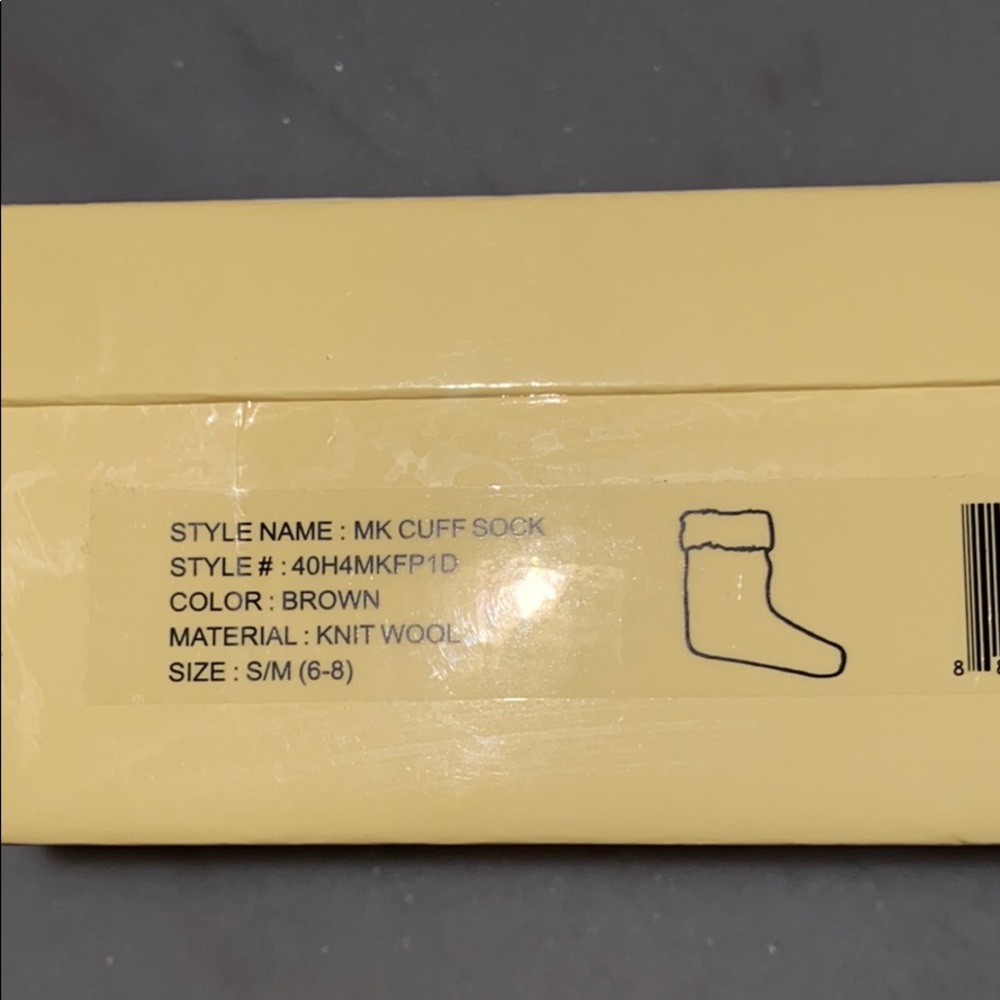 🆕Michael Kors Boot Socks Brown/Tan Logo - Picture 6 of 8